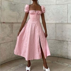 House of CB Tallulah Puff Sleeve Midi Dress size XS